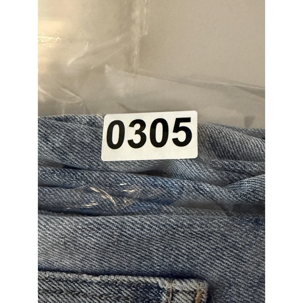 American Eagle Jeans Womens 6 Long Light Wash Blue High Rise‎ Mom Stretch Denim